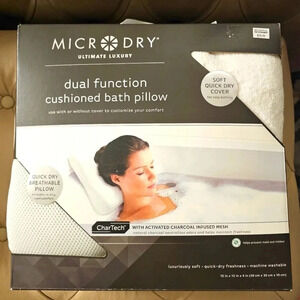 Microdry Bath Pillow Dual function Cushioned  Soft Quick Dry 12x12
